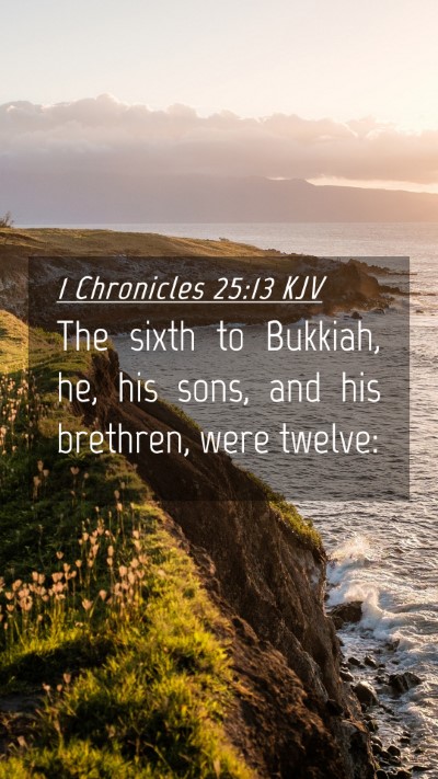 Picture 04 - 1 Chronicles 25:13 KJV Mobile Phone Wallpaper - The sixth to Bukkiah, he, his sons, and his - Mobile Bible Verse Wallpaper