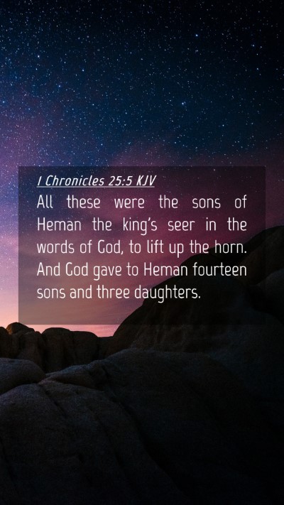 Picture 04 - 1 Chronicles 25:5 KJV Mobile Phone Wallpaper - All these were the sons of Heman the king's seer - Mobile Bible Verse Wallpaper