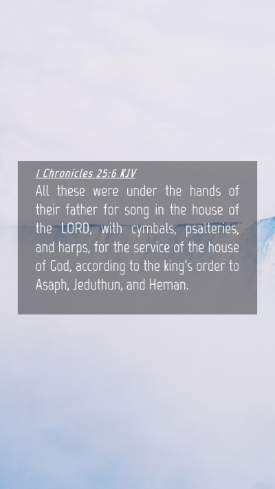 Picture 04 - 1 Chronicles 25:6 KJV Mobile Phone Wallpaper - All these were under the hands of their father - Mobile Bible Verse Wallpaper