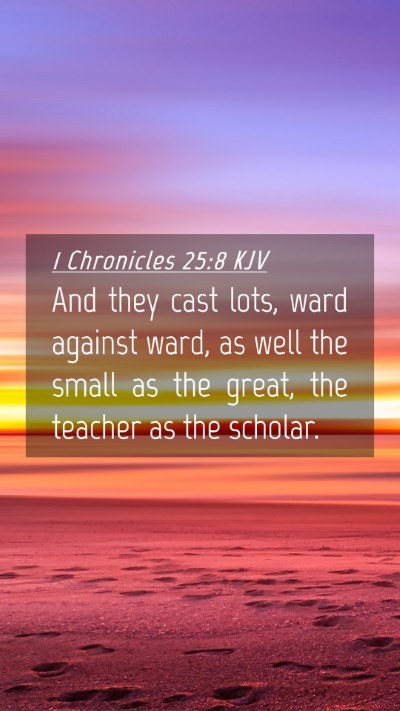 Picture 04 - 1 Chronicles 25:8 KJV Mobile Phone Wallpaper - And they cast lots, ward against ward, as well - Mobile Bible Verse Wallpaper