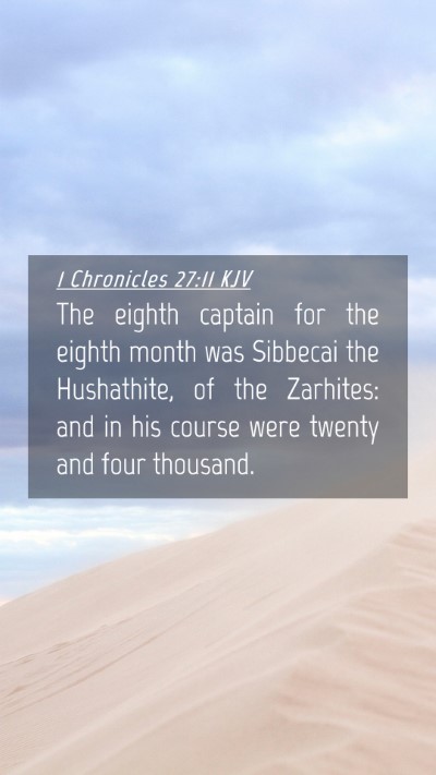 Picture 04 - 1 Chronicles 27:11 KJV Mobile Phone Wallpaper - The eighth captain for the eighth month was - Mobile Bible Verse Wallpaper
