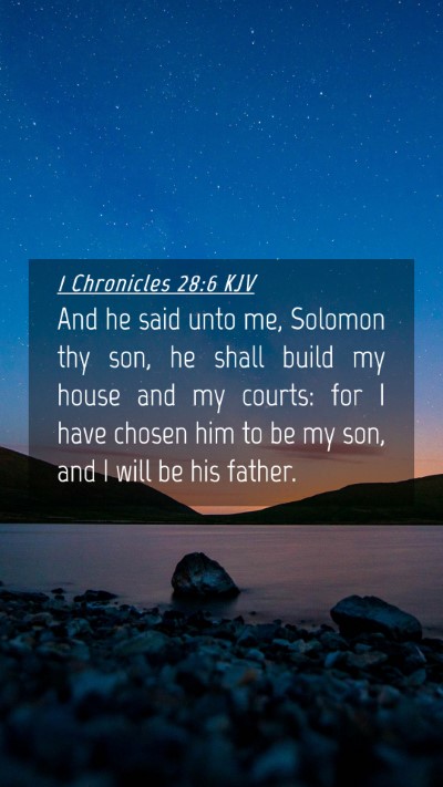 Picture 04 - 1 Chronicles 28:6 KJV Mobile Phone Wallpaper - And he said unto me, Solomon thy son, he shall - Mobile Bible Verse Wallpaper