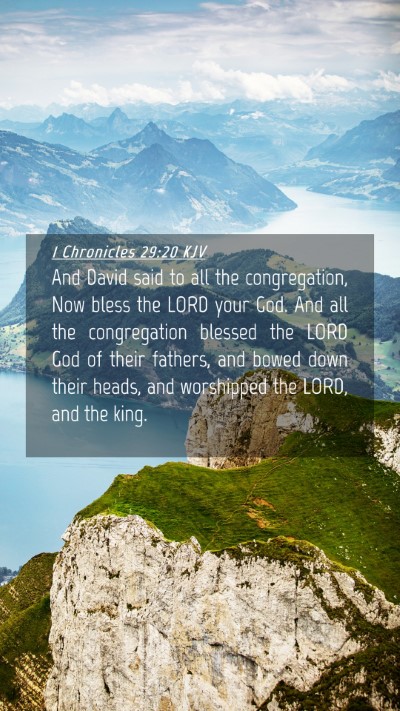 Picture 04 - 1 Chronicles 29:20 KJV Mobile Phone Wallpaper - And David said to all the congregation, Now bless - Mobile Bible Verse Wallpaper