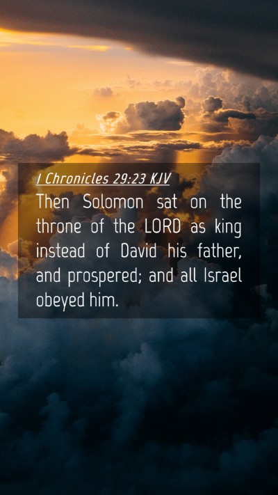 Picture 04 - 1 Chronicles 29:23 KJV Mobile Phone Wallpaper - Then Solomon sat on the throne of the LORD as - Mobile Bible Verse Wallpaper