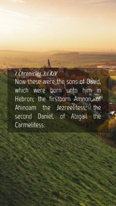 Picture 04 - 1 Chronicles 3:1 KJV Mobile Phone Wallpaper - Now these were the sons of David, which were born - Mobile Bible Verse Wallpaper