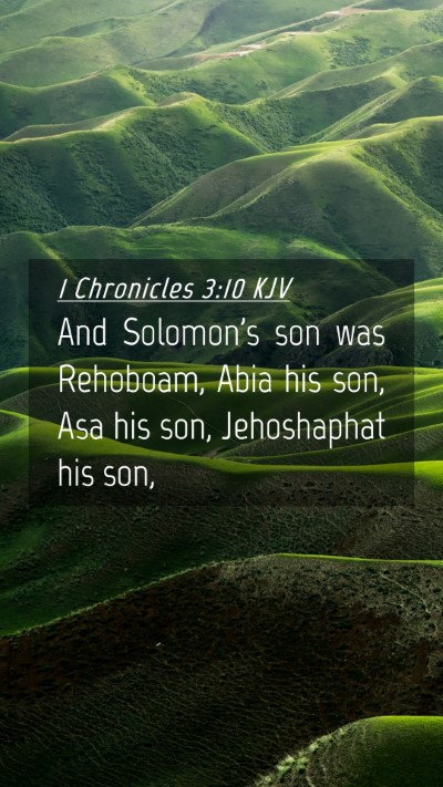 Picture 04 - 1 Chronicles 3:10 KJV Mobile Phone Wallpaper - And Solomon's son was Rehoboam, Abia his son, Asa - Mobile Bible Verse Wallpaper