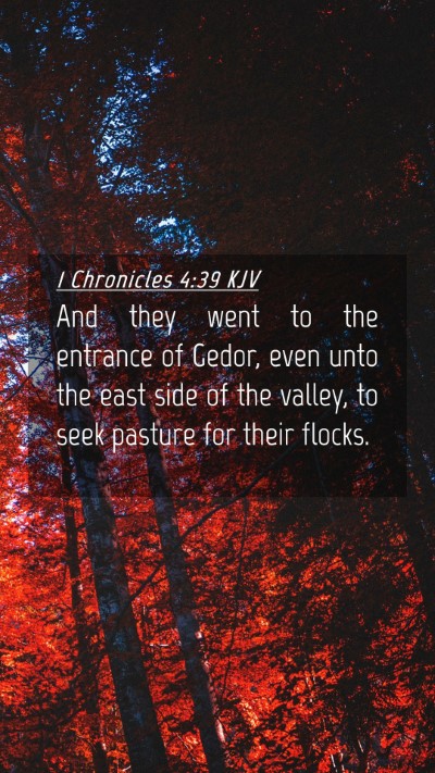 Picture 04 - 1 Chronicles 4:39 KJV Mobile Phone Wallpaper - And they went to the entrance of Gedor, even unto - Mobile Bible Verse Wallpaper