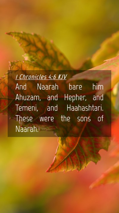 Picture 04 - 1 Chronicles 4:6 KJV Mobile Phone Wallpaper - And Naarah bare him Ahuzam, and Hepher, and - Mobile Bible Verse Wallpaper