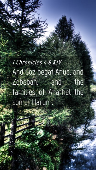 Picture 04 - 1 Chronicles 4:8 KJV Mobile Phone Wallpaper - And Coz begat Anub, and Zobebah, and the families - Mobile Bible Verse Wallpaper