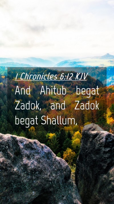 Picture 04 - 1 Chronicles 6:12 KJV Mobile Phone Wallpaper - And Ahitub begat Zadok, and Zadok begat - Mobile Bible Verse Wallpaper