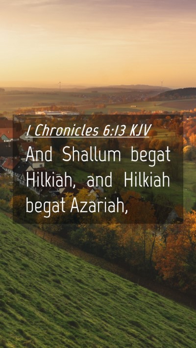 Picture 04 - 1 Chronicles 6:13 KJV Mobile Phone Wallpaper - And Shallum begat Hilkiah, and Hilkiah begat - Mobile Bible Verse Wallpaper