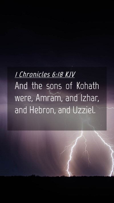 Picture 04 - 1 Chronicles 6:18 KJV Mobile Phone Wallpaper - And the sons of Kohath were, Amram, and Izhar, - Mobile Bible Verse Wallpaper