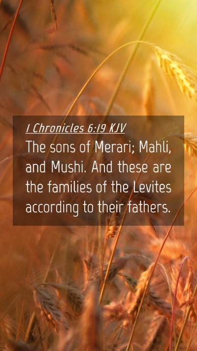 Picture 04 - 1 Chronicles 6:19 KJV Mobile Phone Wallpaper - The sons of Merari; Mahli, and Mushi. And these - Mobile Bible Verse Wallpaper