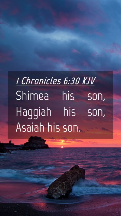 Picture 04 - 1 Chronicles 6:30 KJV Mobile Phone Wallpaper - Shimea his son, Haggiah his son, Asaiah his - Mobile Bible Verse Wallpaper