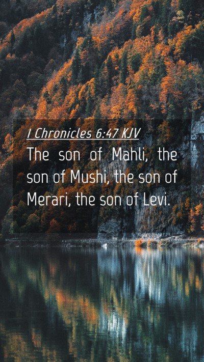Picture 04 - 1 Chronicles 6:47 KJV Mobile Phone Wallpaper - The son of Mahli, the son of Mushi, the son of - Mobile Bible Verse Wallpaper