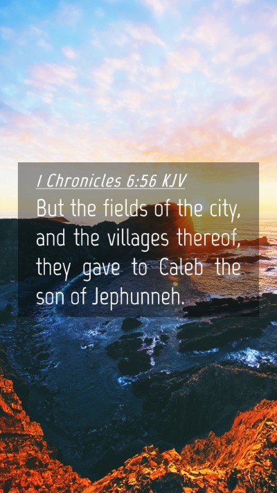 Picture 04 - 1 Chronicles 6:56 KJV Mobile Phone Wallpaper - But the fields of the city, and the villages - Mobile Bible Verse Wallpaper