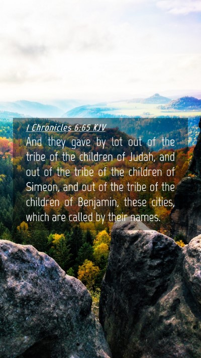 Picture 04 - 1 Chronicles 6:65 KJV Mobile Phone Wallpaper - And they gave by lot out of the tribe of the - Mobile Bible Verse Wallpaper
