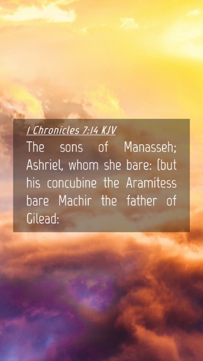Picture 04 - 1 Chronicles 7:14 KJV Mobile Phone Wallpaper - The sons of Manasseh; Ashriel, whom she bare: - Mobile Bible Verse Wallpaper