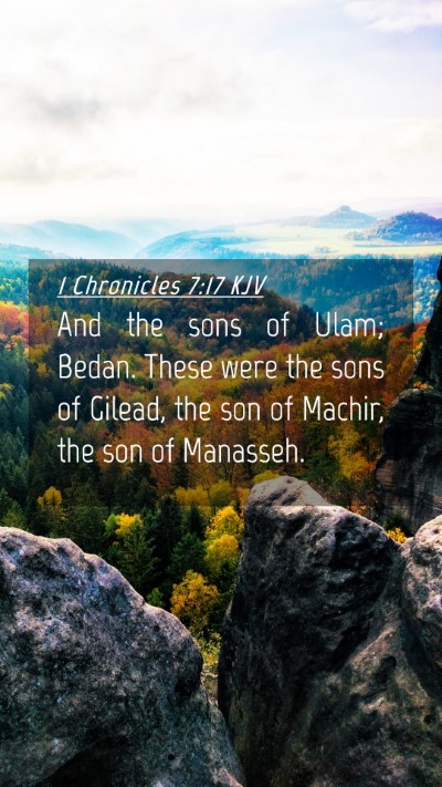 Picture 04 - 1 Chronicles 7:17 KJV Mobile Phone Wallpaper - And the sons of Ulam; Bedan. These were the sons - Mobile Bible Verse Wallpaper