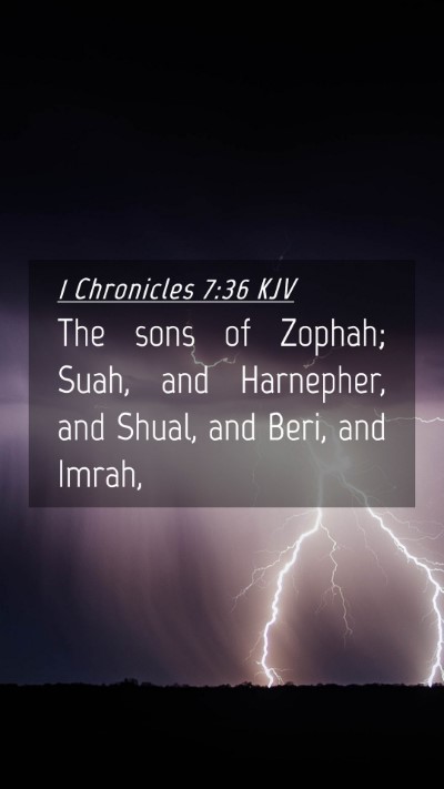 Picture 04 - 1 Chronicles 7:36 KJV Mobile Phone Wallpaper - The sons of Zophah; Suah, and Harnepher, and - Mobile Bible Verse Wallpaper