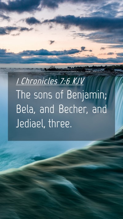 Picture 04 - 1 Chronicles 7:6 KJV Mobile Phone Wallpaper - The sons of Benjamin; Bela, and Becher, and - Mobile Bible Verse Wallpaper