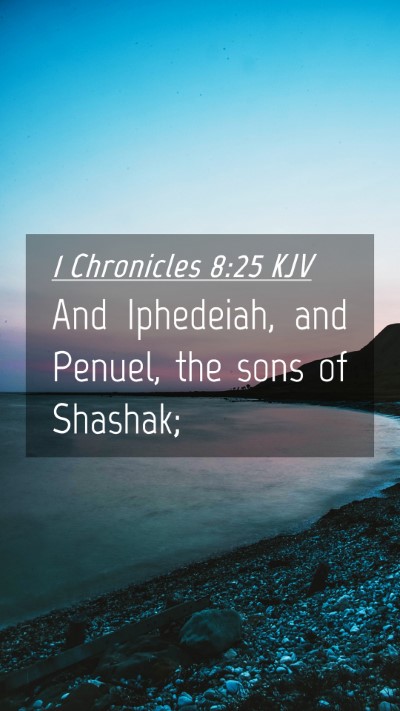 Picture 04 - 1 Chronicles 8:25 KJV Mobile Phone Wallpaper - And Iphedeiah, and Penuel, the sons of - Mobile Bible Verse Wallpaper
