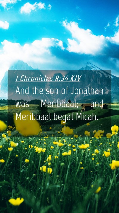 Picture 04 - 1 Chronicles 8:34 KJV Mobile Phone Wallpaper - And the son of Jonathan was Meribbaal; and - Mobile Bible Verse Wallpaper