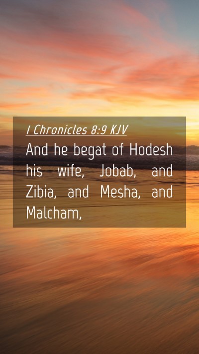 Picture 04 - 1 Chronicles 8:9 KJV Mobile Phone Wallpaper - And he begat of Hodesh his wife, Jobab, and - Mobile Bible Verse Wallpaper