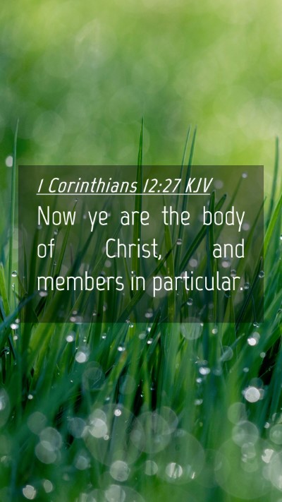 Picture 04 - 1 Corinthians 12:27 KJV Mobile Phone Wallpaper - Now ye are the body of Christ, and members in - Mobile Bible Verse Wallpaper