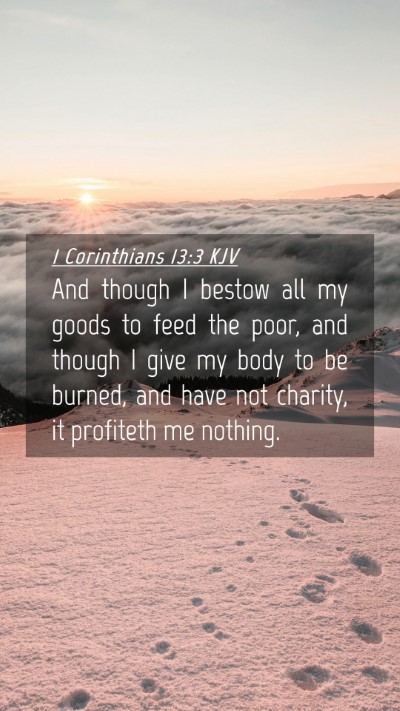 Picture 04 - 1 Corinthians 13:3 KJV Mobile Phone Wallpaper - And though I bestow all my goods to feed the - Mobile Bible Verse Wallpaper