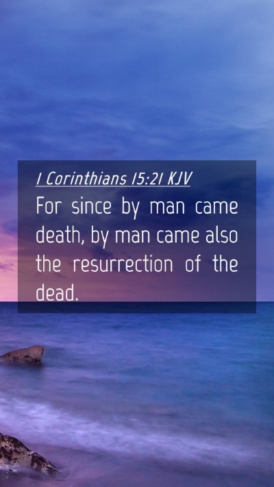 Picture 04 - 1 Corinthians 15:21 KJV Mobile Phone Wallpaper - For since by man came death, by man came also the - Mobile Bible Verse Wallpaper