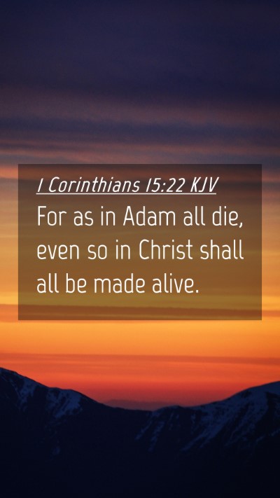 Picture 04 - 1 Corinthians 15:22 KJV Mobile Phone Wallpaper - For as in Adam all die, even so in Christ shall - Mobile Bible Verse Wallpaper