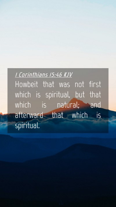 Picture 04 - 1 Corinthians 15:46 KJV Mobile Phone Wallpaper - Howbeit that was not first which is spiritual, - Mobile Bible Verse Wallpaper