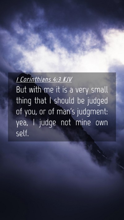 Picture 04 - 1 Corinthians 4:3 KJV Mobile Phone Wallpaper - But with me it is a very small thing that I - Mobile Bible Verse Wallpaper