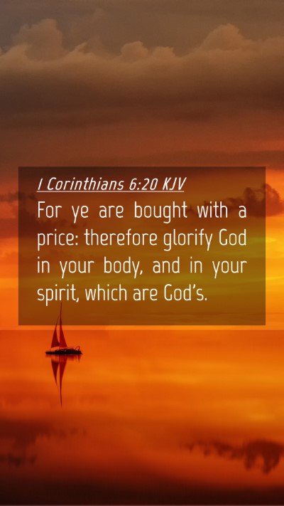 Picture 04 - 1 Corinthians 6:20 KJV Mobile Phone Wallpaper - For ye are bought with a price: therefore glorify - Mobile Bible Verse Wallpaper