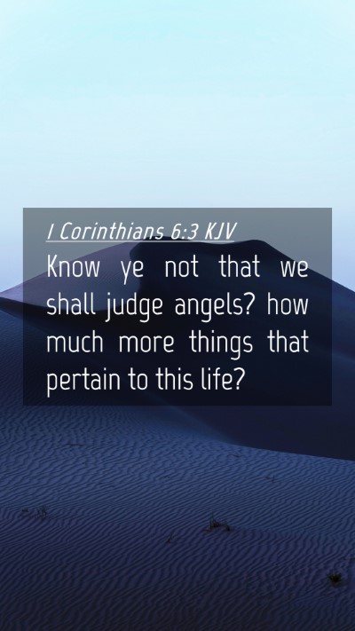 Picture 04 - 1 Corinthians 6:3 KJV Mobile Phone Wallpaper - Know ye not that we shall judge angels? how much - Mobile Bible Verse Wallpaper