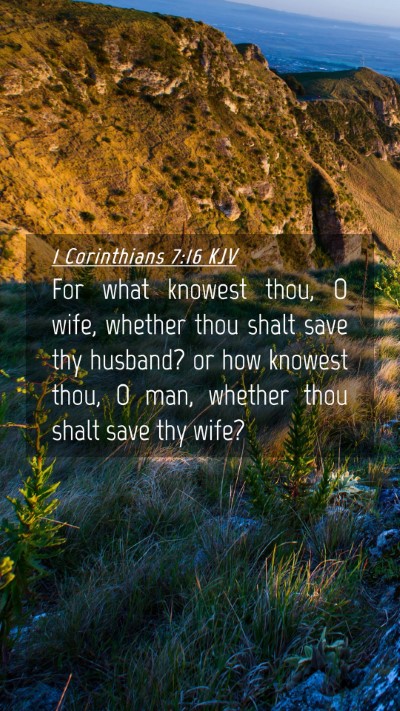 Picture 04 - 1 Corinthians 7:16 KJV Mobile Phone Wallpaper - For what knowest thou, O wife, whether thou shalt - Mobile Bible Verse Wallpaper