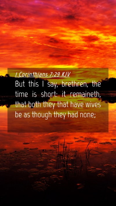 Picture 04 - 1 Corinthians 7:29 KJV Mobile Phone Wallpaper - But this I say, brethren, the time is short: it - Mobile Bible Verse Wallpaper
