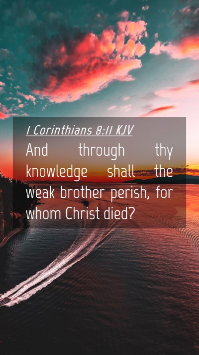 Picture 04 - 1 Corinthians 8:11 KJV Mobile Phone Wallpaper - And through thy knowledge shall the weak brother - Mobile Bible Verse Wallpaper