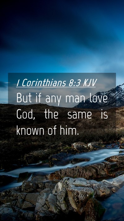 Picture 04 - 1 Corinthians 8:3 KJV Mobile Phone Wallpaper - But if any man love God, the same is known of - Mobile Bible Verse Wallpaper