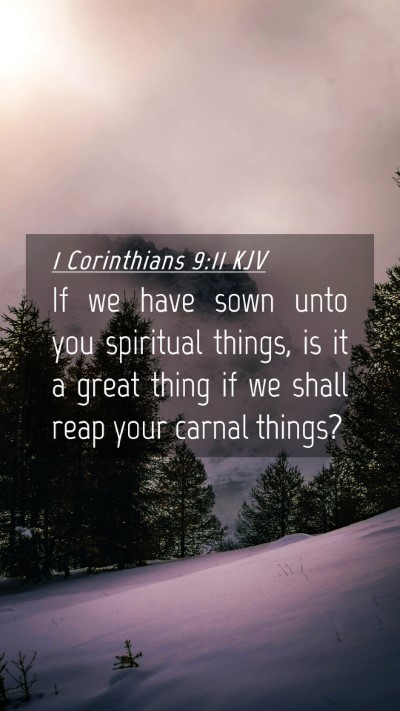 Picture 04 - 1 Corinthians 9:11 KJV Mobile Phone Wallpaper - If we have sown unto you spiritual things, is it - Mobile Bible Verse Wallpaper