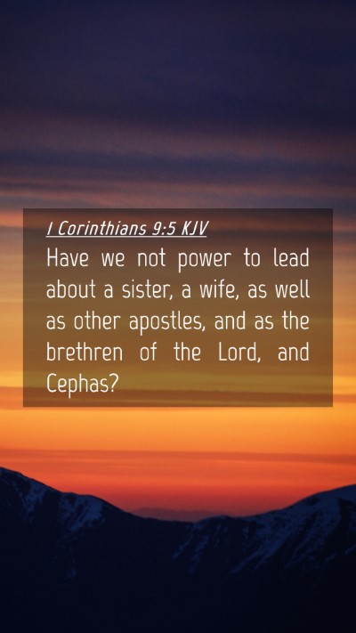 Picture 04 - 1 Corinthians 9:5 KJV Mobile Phone Wallpaper - Have we not power to lead about a sister, a wife, - Mobile Bible Verse Wallpaper