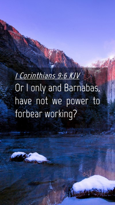Picture 04 - 1 Corinthians 9:6 KJV Mobile Phone Wallpaper - Or I only and Barnabas, have not we power to - Mobile Bible Verse Wallpaper