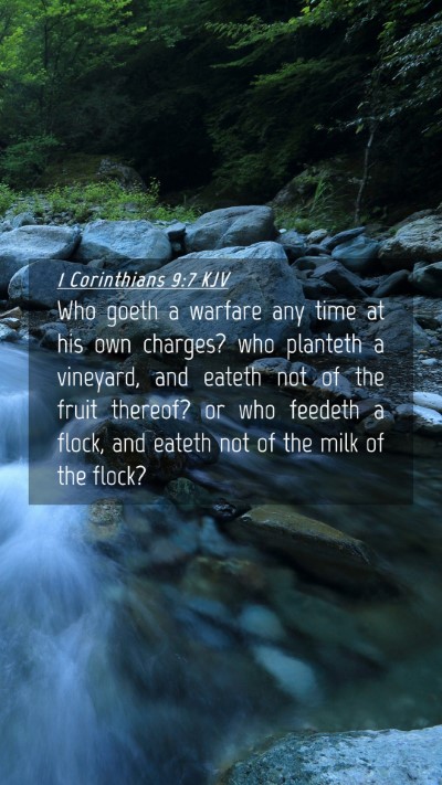 Picture 04 - 1 Corinthians 9:7 KJV Mobile Phone Wallpaper - Who goeth a warfare any time at his own charges? - Mobile Bible Verse Wallpaper