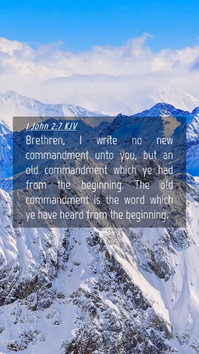 Picture 04 - 1 John 2:7 KJV Mobile Phone Wallpaper - Brethren, I write no new commandment unto you, - Mobile Bible Verse Wallpaper