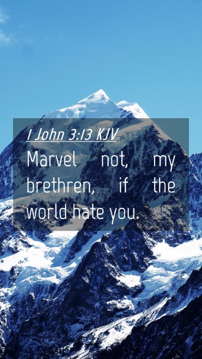 Picture 04 - 1 John 3:13 KJV Mobile Phone Wallpaper - Marvel not, my brethren, if the world hate - Mobile Bible Verse Wallpaper
