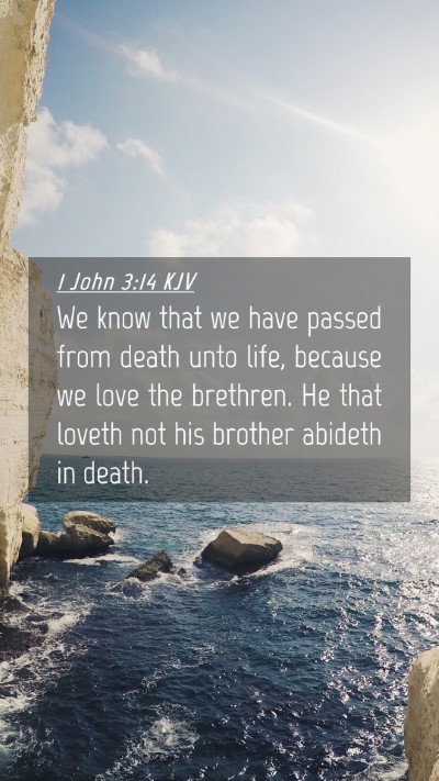 Picture 04 - 1 John 3:14 KJV Mobile Phone Wallpaper - We know that we have passed from death unto life, - Mobile Bible Verse Wallpaper