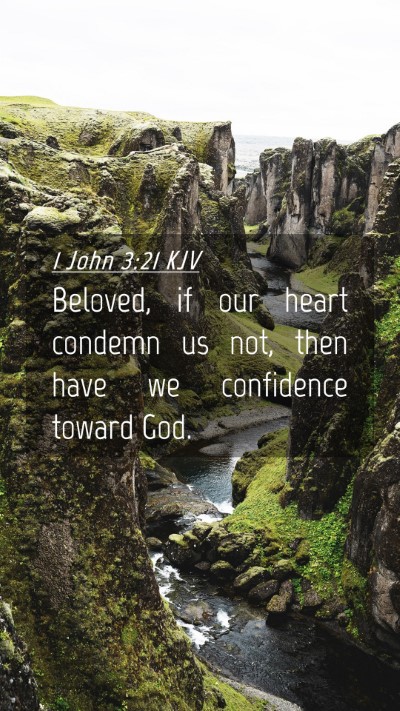 Picture 04 - 1 John 3:21 KJV Mobile Phone Wallpaper - Beloved, if our heart condemn us not, then have - Mobile Bible Verse Wallpaper
