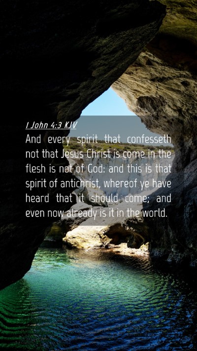 Picture 04 - 1 John 4:3 KJV Mobile Phone Wallpaper - And every spirit that confesseth not that Jesus - Mobile Bible Verse Wallpaper