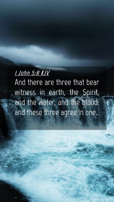 Picture 04 - 1 John 5:8 KJV Mobile Phone Wallpaper - And there are three that bear witness in earth, - Mobile Bible Verse Wallpaper